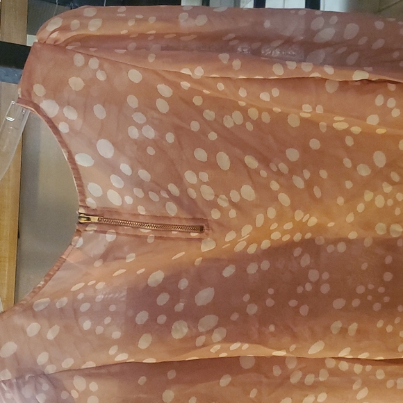 Xhilaration polka dot Blush and Ivory blouse - Picture 3 of 3